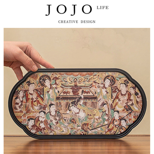 宝篆 JOJO PD.紫泉涧.茶台茶具隔热茶桌壶承吸水海棠托盘