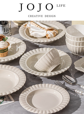 JOJO'S L. PD.profile.高级灰陶瓷餐具全套颜值碗盘碟套装 | 侧言