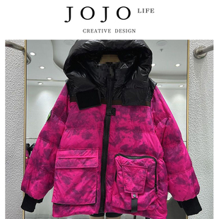 JOJO'S L. PD.feet 新款女士短款羽绒服年韩版迷彩工装拼 | 宫甩