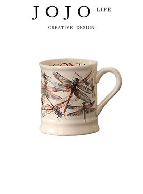 JOJO'S L. PD.Long.杯具法式蝴蝶复古大容量陶瓷家用水杯 | 杏今