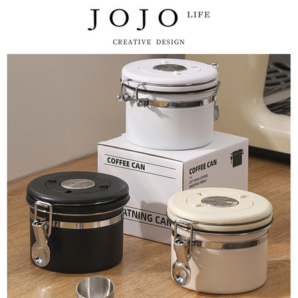 JOJO'S L. PD.Pullin.304不锈钢密封罐便携排气保鲜盒带勺 | 拉插