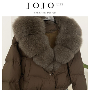 JOJO'S L. PD.Explore 女式超大狐狸毛领短款羽绒服女装 | 勘去