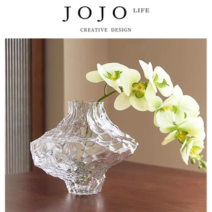 PD·Roche·花瓶玻璃透明客厅插花器现代简约 谷纹 JOJO