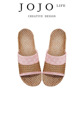 JOJO'S L. PD.host. 编织藤草拖鞋透气四季亚麻拖鞋家室内 | 主机