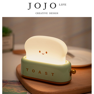 PD.Toast.小夜灯面包机创意充电usb调光led床头 吐司 JOJO