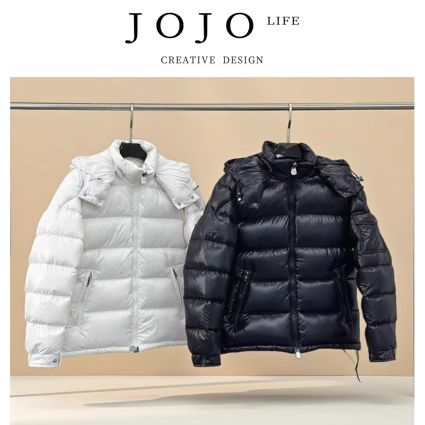 JOJO'SLIFEPD纯色羽绒服外套