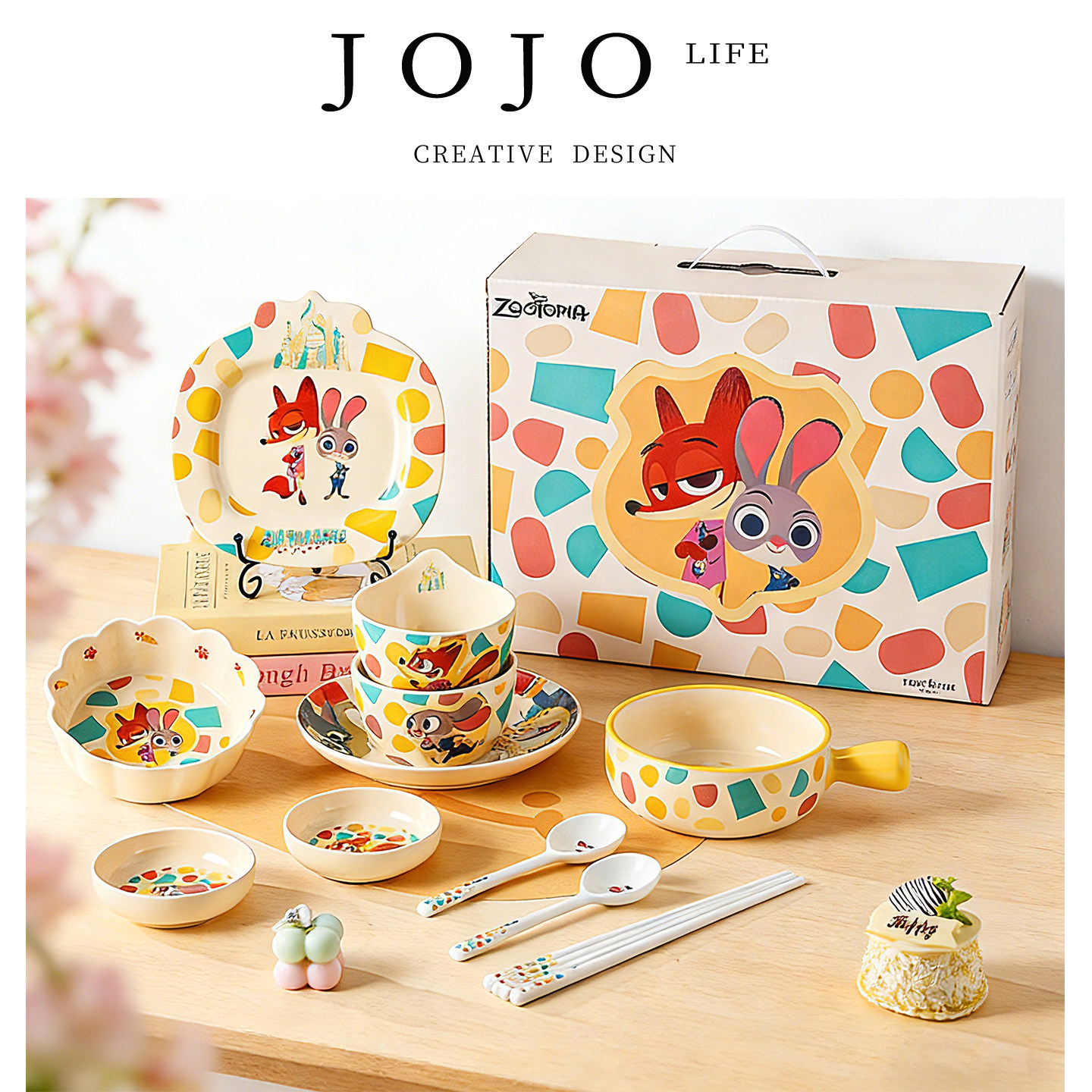 JOJO'S L. PD.迪士尼餐具套装炫彩食刻碗碟高颜值创意尼克 | 唐月,餐饮具,碗,淘宝优惠券,粉丝福利购,淘宝优惠卷