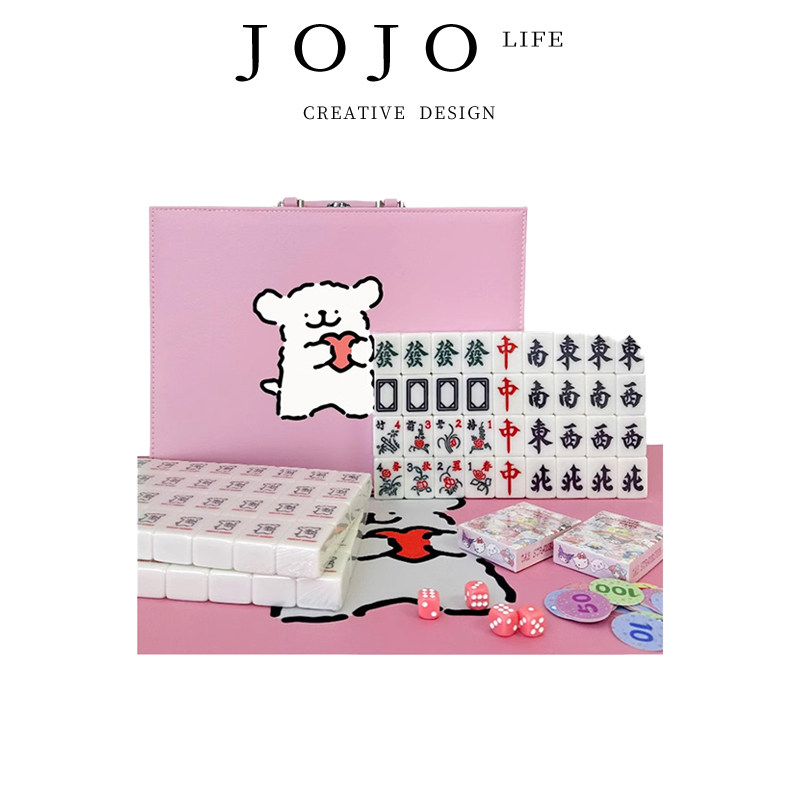 JOJO'S L. PD.Paragra.麻将可爱网红白色晶玉ok小狗卡通牌 | 段落