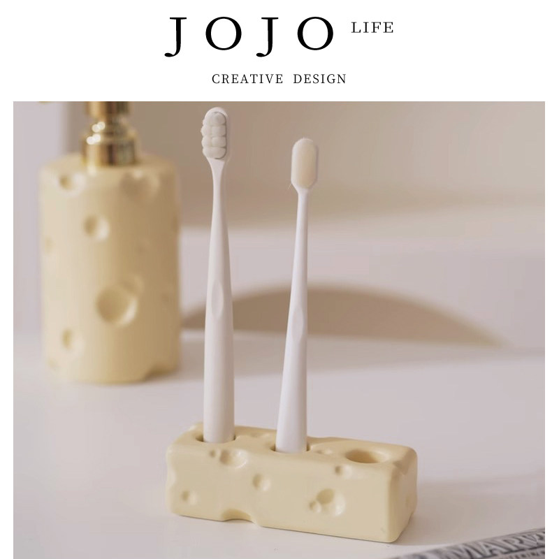 JOJO'S L. PD.Cheese.牙具浴室置物情侣牙刷架奶酪收纳底座 |萘酪