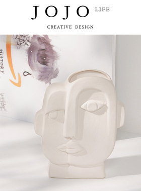 JOJO'S L. PD.Brook.花瓶家用北欧风陶瓷简约现代人脸摆件 | 然溪