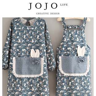 JOJO'S L. PD.agent.厨房家用长袖罩衣女卡通防污围裙韩版 | 蚯剂