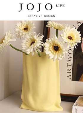 JOJO'S L. PD·Moat·花瓶家用北欧风莫兰迪简约陶瓷褶皱丨肌理