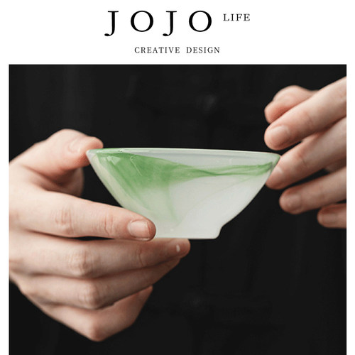 紫泉涧白玉琉璃主人杯中式个人杯