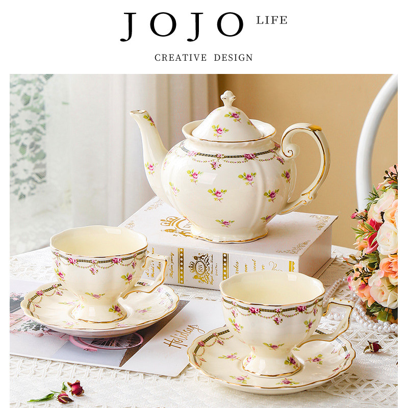 JOJO'S L.PD.Bead.杯具复古陶瓷咖啡杯碟女生小众欧式壶丨帘珠