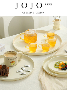 JOJO'S L. PD.Crossing.北欧ins风圆形托盘塑料面包店托盘 | 叉卦