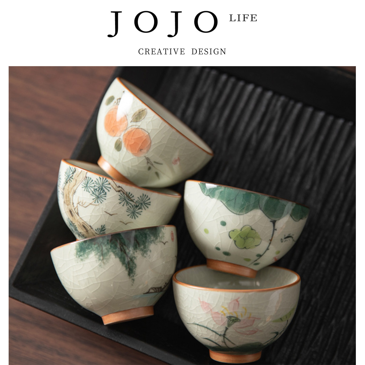 JOJO'SLIFEPD陶瓷品茗杯家用