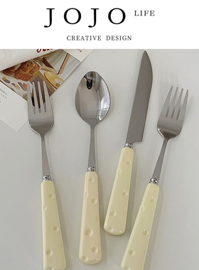JOJO'S L. PD.chicken.奶酪手柄不锈钢蛋糕甜品刀叉勺 | 斗鸡