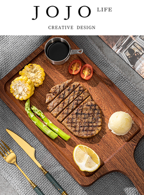 JOJO'S L. PD·Wood·餐具托盘家用牛排餐盘乌檀木实木盘子 |帕木