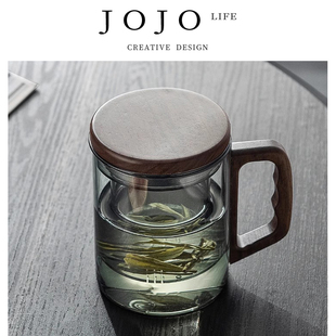 PD·Wood·杯具家用绿茶茶道杯玻璃泡茶杯子日式 木语 JOJO
