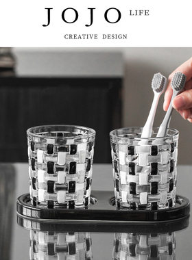 JOJO'S L. PD.May.漱口杯牙杯家用简约玻璃陶瓷编织情侣 | 凡梅