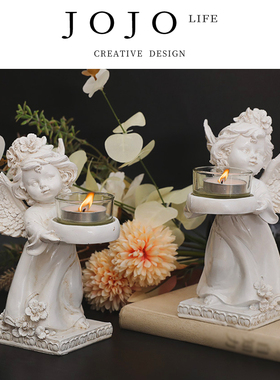 JOJO'S L.PD.angel.烛台欧式站姿复古翅膀天使手托烛台丨天使