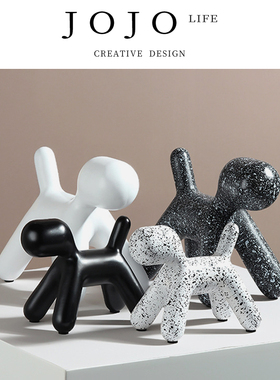 JOJO'S L. PD.Dart.黑白色气球斑点狗树脂摆件房间装饰品丨达特