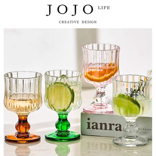 PD.Bead.杯具ins风玻璃杯中古杯高脚红酒香槟杯 黛珠 JOJO
