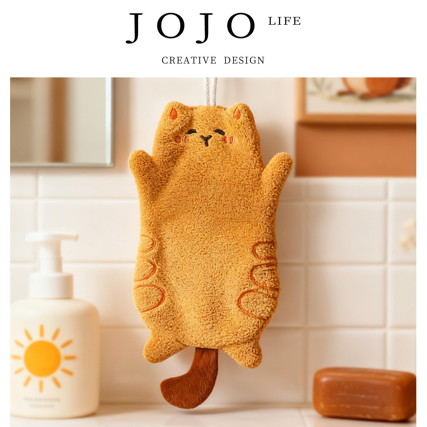 JOJO'S L. PD.Granul.擦手巾小猫米粒珊瑚绒礼品毛巾厨房 | 粒化