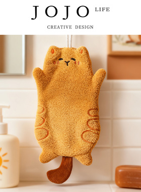 JOJO'S L. PD.Granul.擦手巾小猫米粒珊瑚绒礼品毛巾厨房 | 粒化