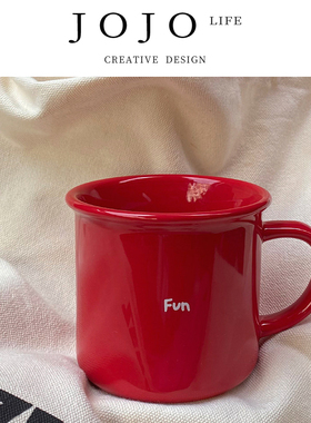 JOJO'S L. PD.down.红色翻口陶瓷马克杯 简约卡通小汽车 | 取慢