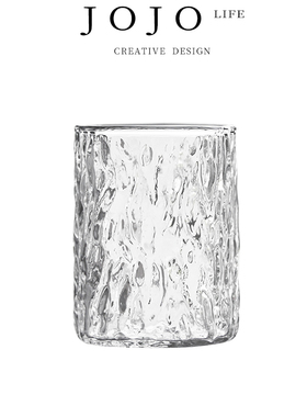 JOJO'S L. PD.Crested.杯具家用日式锤纹圆形耐高温玻璃杯 | 纹桩