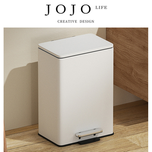 厨房垃圾桶家用大容量客厅卧室脚踏式 JOJO 白色轻奢