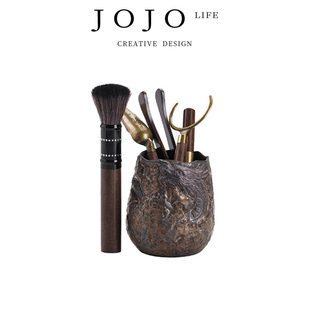 鎏金茶道六君子黑檀木茶夹勺 JOJO PD.Iron.茶具日式 铁釉