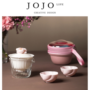 盖碗 JOJO PD.old.旅行功夫茶具快客杯一壶二杯便携式 旧落