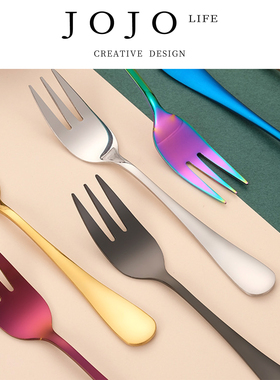 JOJO'S L. PD.Distillation.不锈钢水果叉三齿蛋糕甜品叉 | 馏害