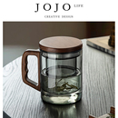 绿茶茶道杯 JOJO PD·Wood·杯具家用玻璃泡茶杯子日式 木语
