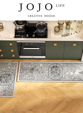 JOJO'S L.PD.Nanl.地毯复古美式风家用吸水吸油脚垫防滑丨南灵