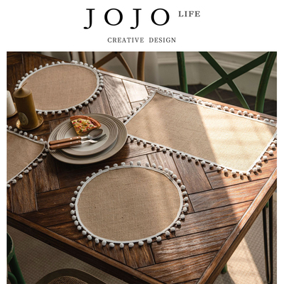 JOJO'SLIFEPD麻绳餐垫红流苏