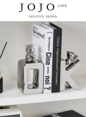JOJO'S L. PD.calligrap.创意字母书立书档摆件现代轻奢酒柜|笔法