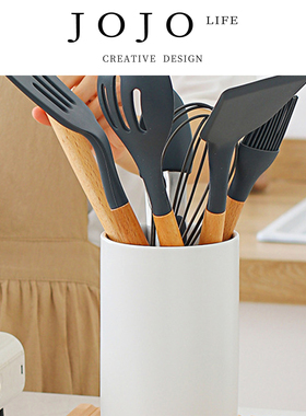 JOJO'S L. PD.greed.北欧陶瓷厨具收纳筒筷子筒厨房收纳桶 | 皱夯