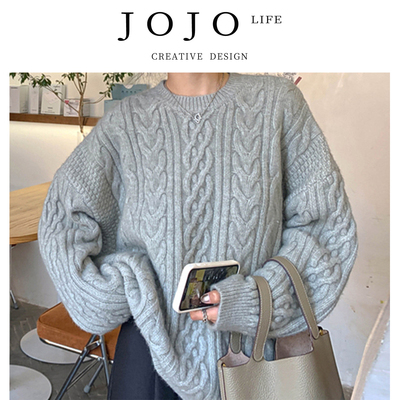 JOJO'SLIFEPD麻花套头毛衣