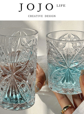 JOJO'S L. PD.root.浮雕蝴蝶纹玻璃杯牛奶咖啡杯果汁杯 | 跤藕