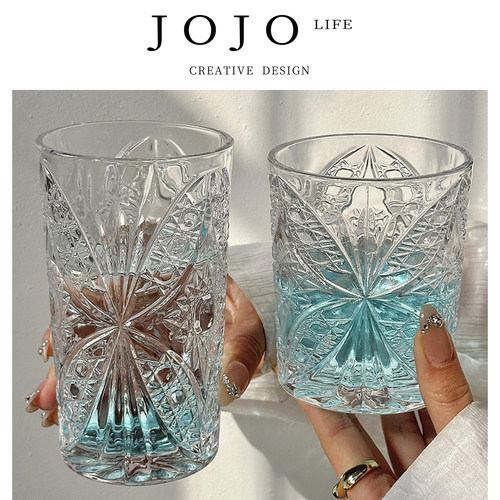 JOJO'SLIFEPD浮雕蝴蝶纹玻璃杯