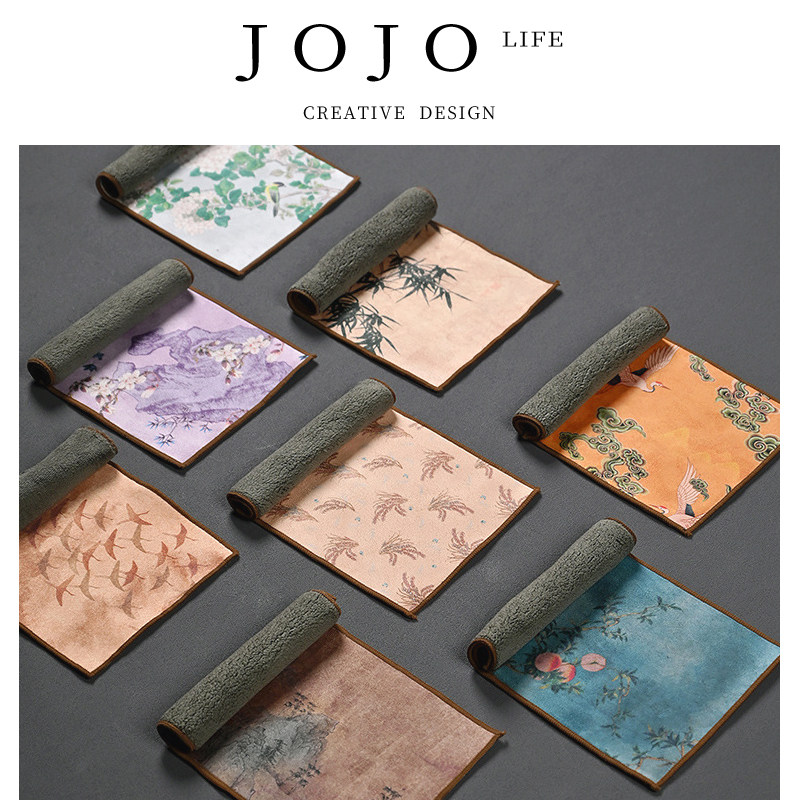JOJO'S L. PD.紫泉涧.高档加厚毛绒吸水茶巾彩绘禅意毛巾 | 武馆,餐饮具,茶巾,淘宝优惠券,粉丝福利购,淘宝优惠卷