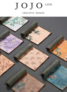 JOJO'S L. PD.紫泉涧.高档加厚毛绒吸水茶巾彩绘禅意毛巾 | 武馆