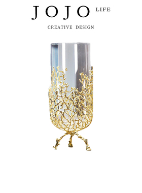 JOJO'S L. PD.however.插花摆件金属玻璃花瓶轻奢风格客厅 | 决然