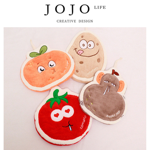 JOJO'S L. PD.handle.厨房擦手巾可爱儿童可挂式珊瑚绒吸 | 办插