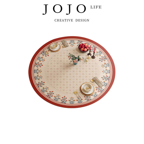 JOJO'SLIFEPD红色复古大圆桌布