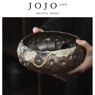 JOJO'S L. PD.紫泉涧.日式鎏金铁釉莲蓬茶洗水盂茶渣缸 | 传令