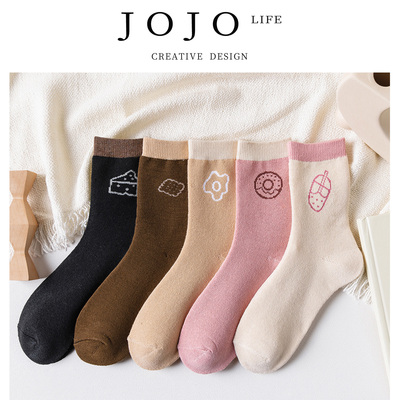 JOJO'SLIFEPD中筒袜加绒地板女